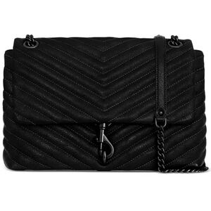 Rebecca Minkoff Medium Eddie Black Quilted Women's Bag.